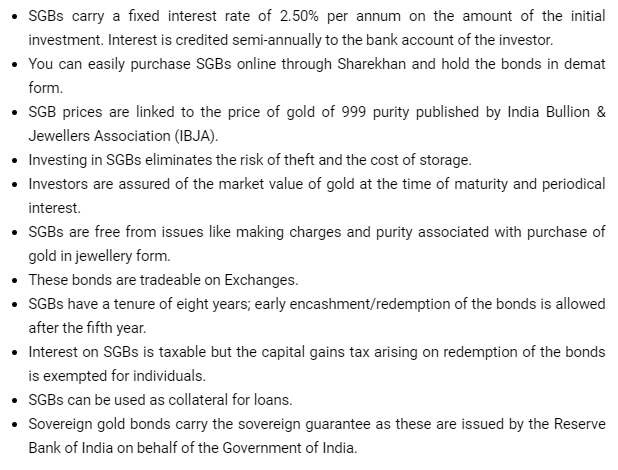 SOVEREIGN GOLD BONDS : SOME FACTS AND SERIES IX DETAILS