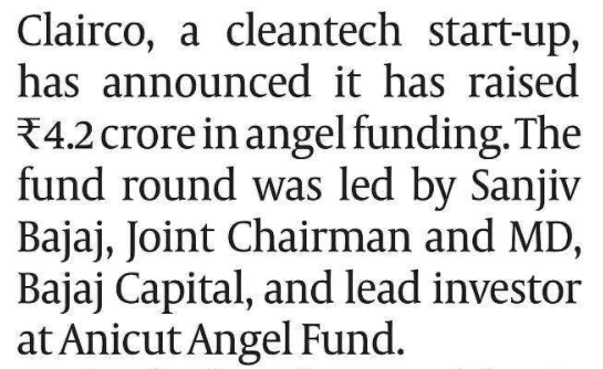 CLEAN AIR AND ANGEL FUNDING