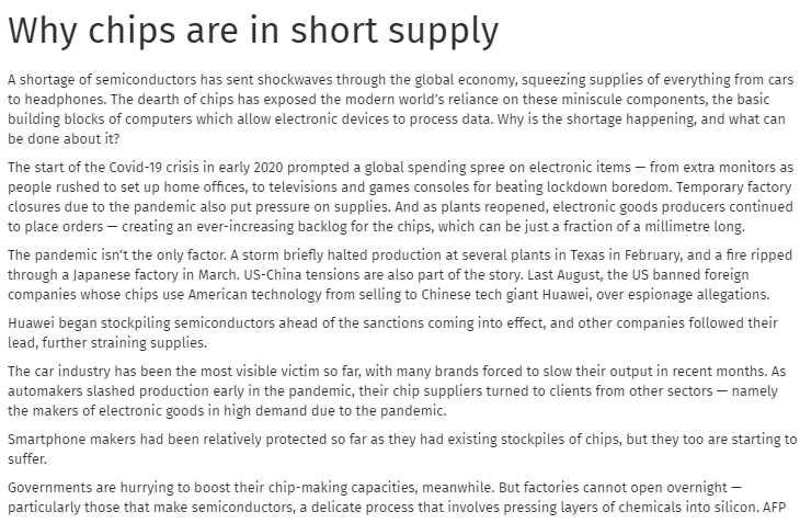 WHY CHIPS IN SHORT SUPPLY