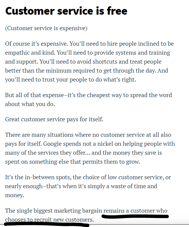 Biggest Marketing Bargain : Customer Service