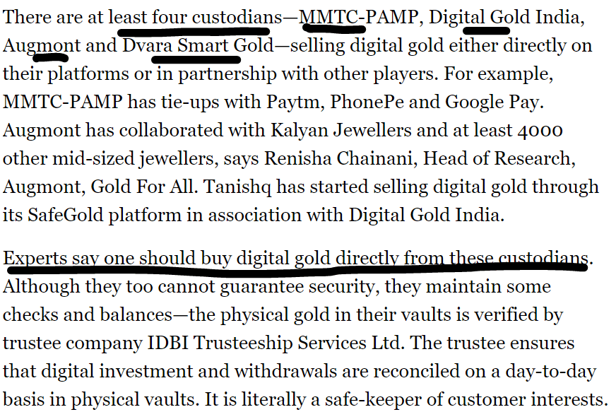 Digital Gold : BEWARE or BE Aware