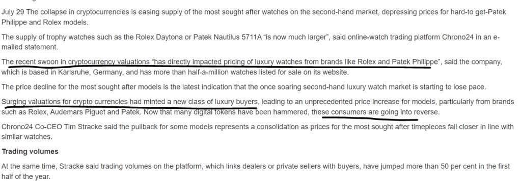  Side effects of Crypto : Luxury Watches