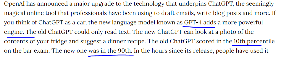 GPT-4 : new language model